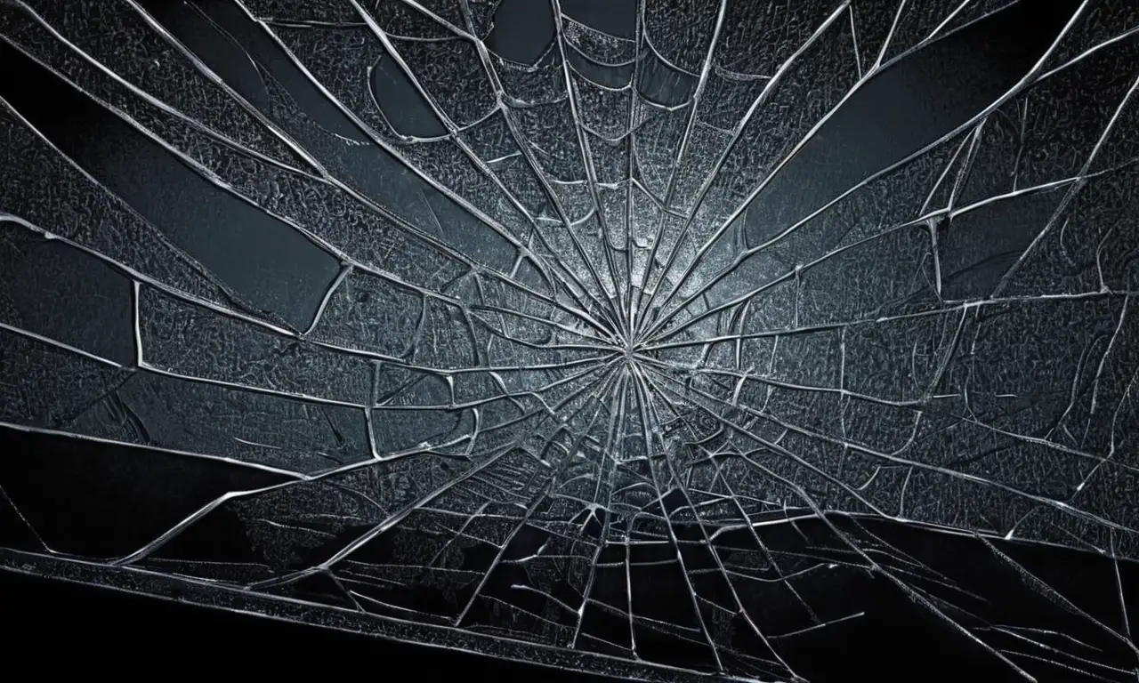 Un espejo roto irradia misterio con reflejos y sombras de una atmósfera fascinante