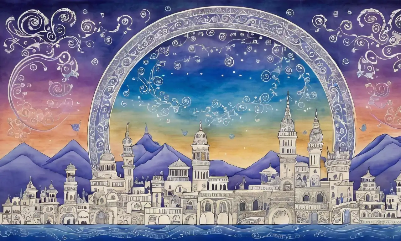 Diseño místico con elaborados detalles, contrastes de colores y criaturas fantásticas