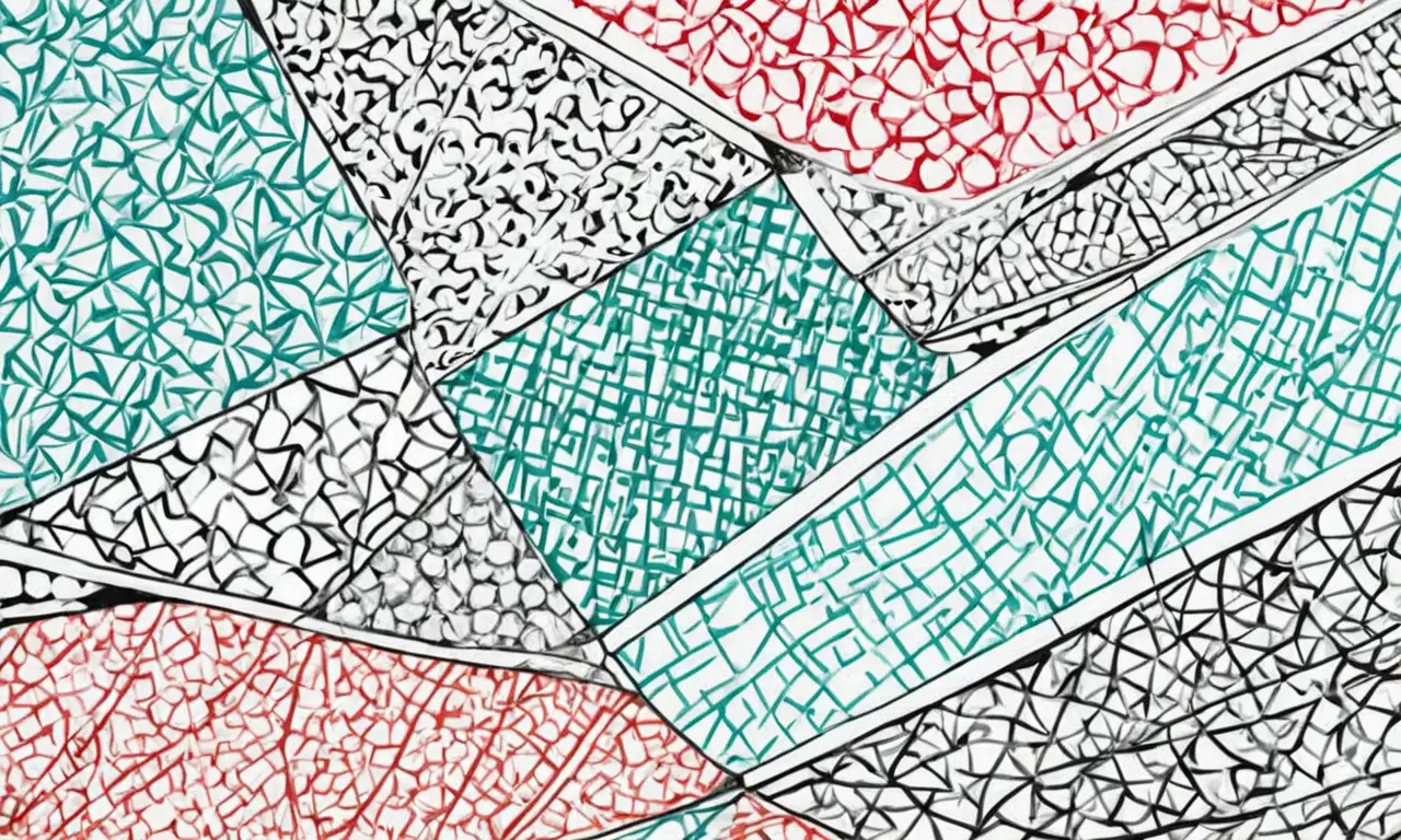 Líneas y colores crean formas dinámicas y complejas que cautivan la vista