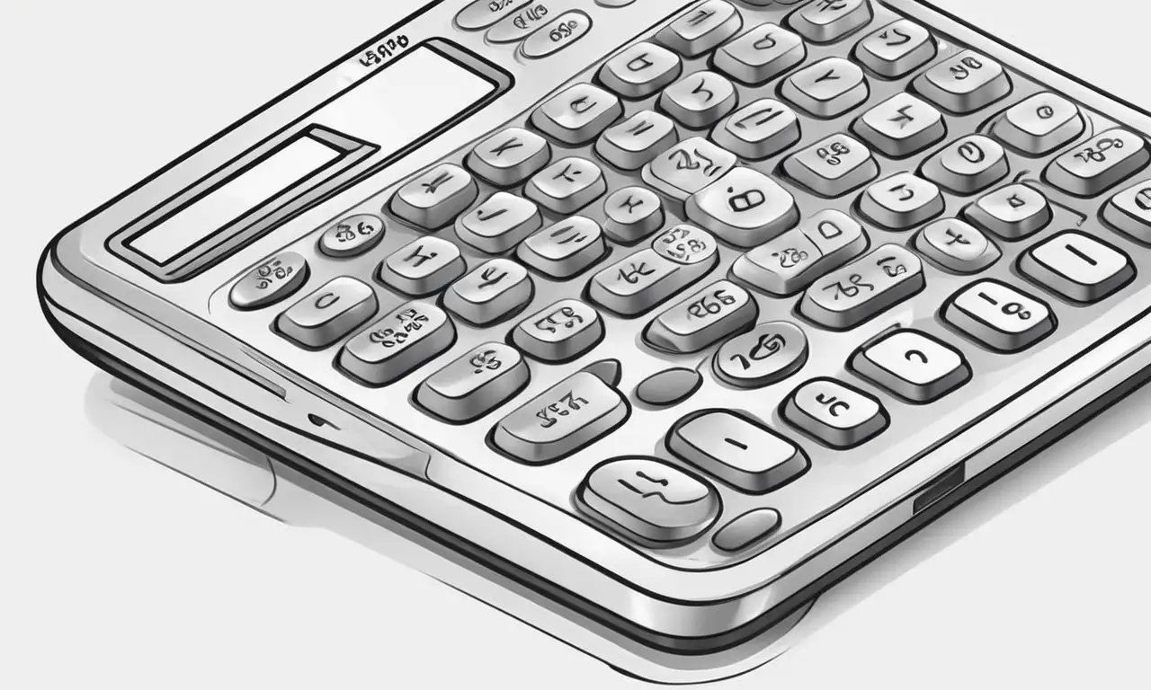Diseño de calculadora con líneas suaves, sombras sutiles, y elementos organizados