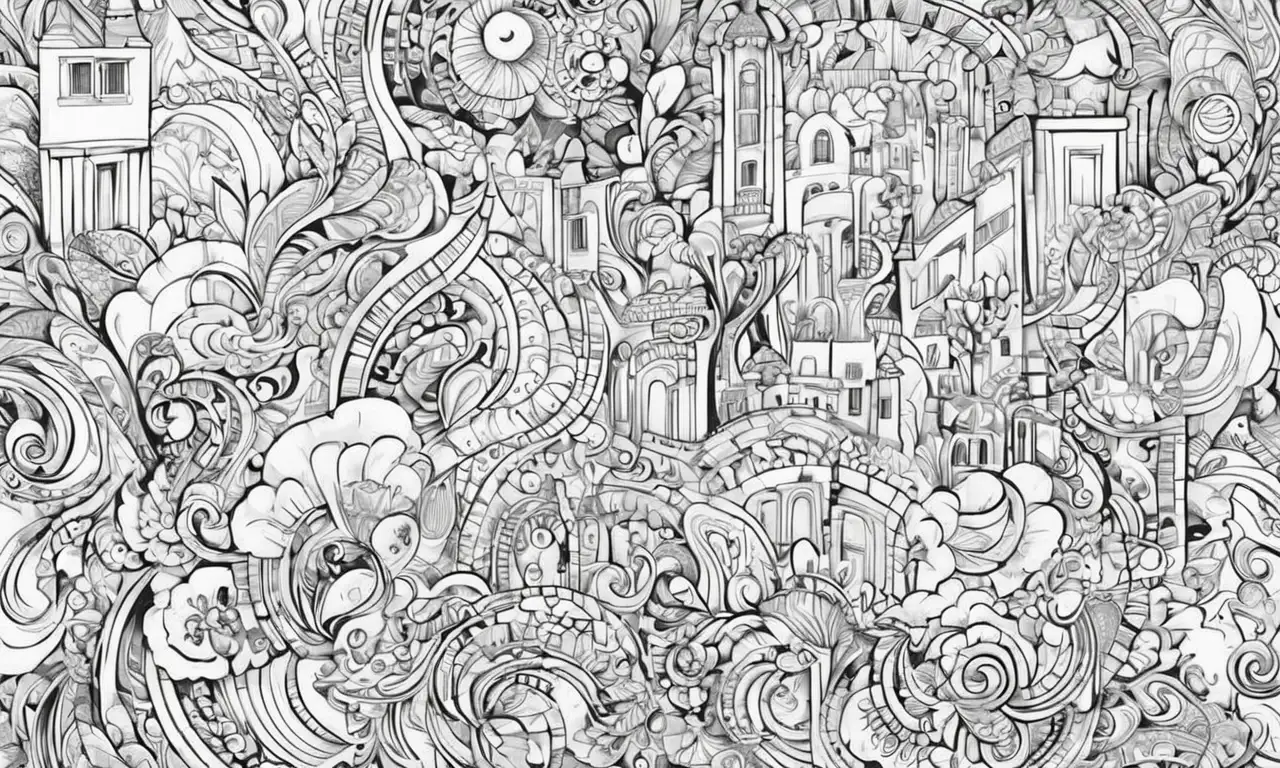 Composición artística rica en detalles, texturas y contrastes