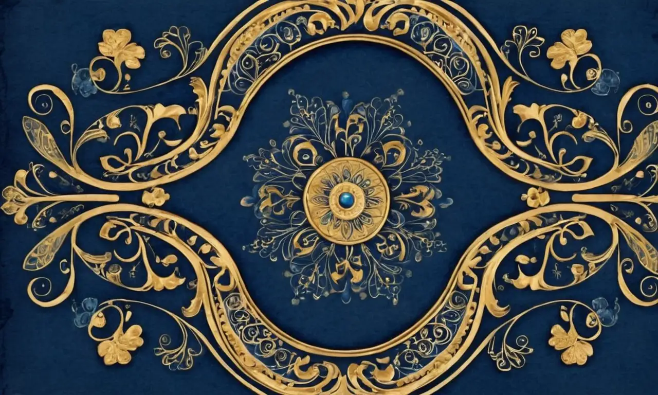 Una caligrafía intrincada y elegante con tonos vibrantes y detalles meticulosos crea una composición armoniosa en el pergamino