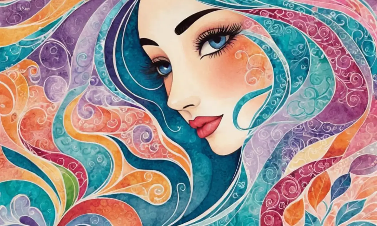 Curvas suaves y colores vibrantes crean una escena delicada y armoniosa