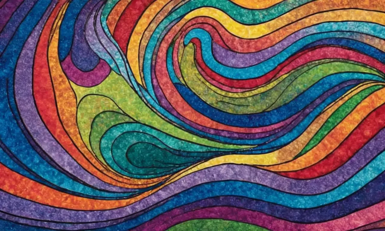 Colores vibrantes y formas orgánicas se entrelazan en una composición onírica y emocional