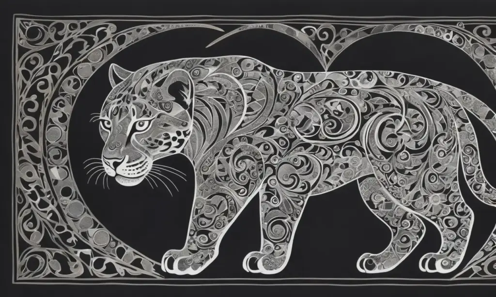 Un jaguar en un paisaje místico