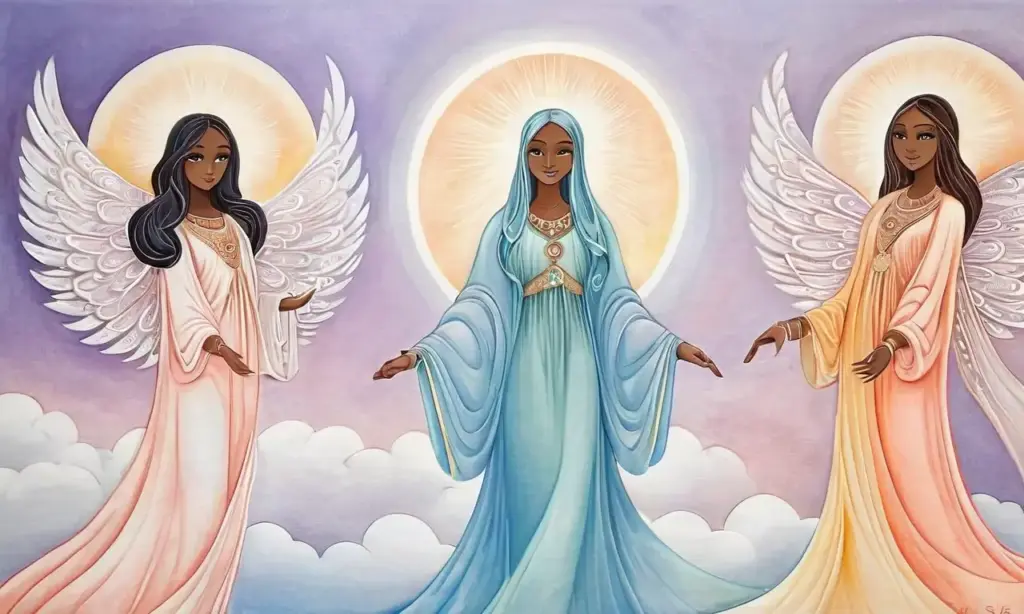 Figuras angelicales en pasteles suaves