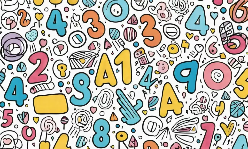 Números del 20 al 40 con colores vibrantes