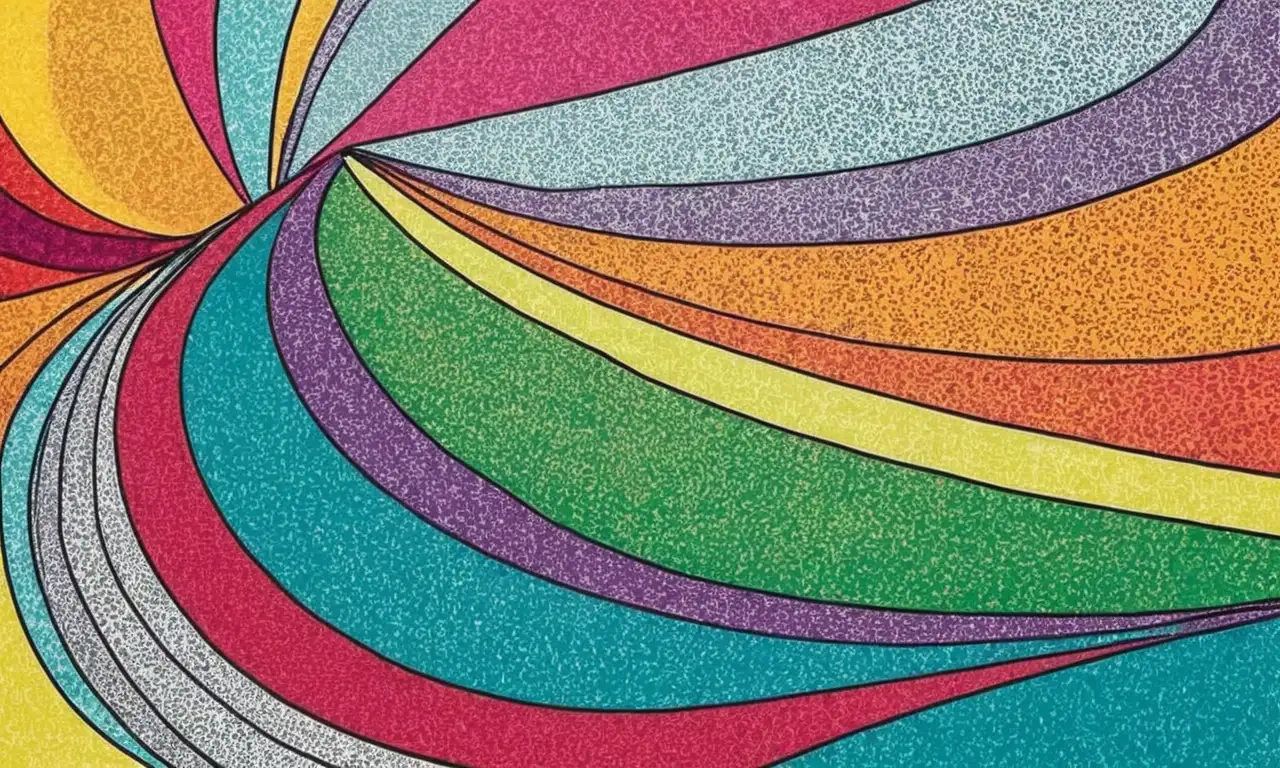 Líneas, colores y formas crean profundidad y emoción en una composición dinámica