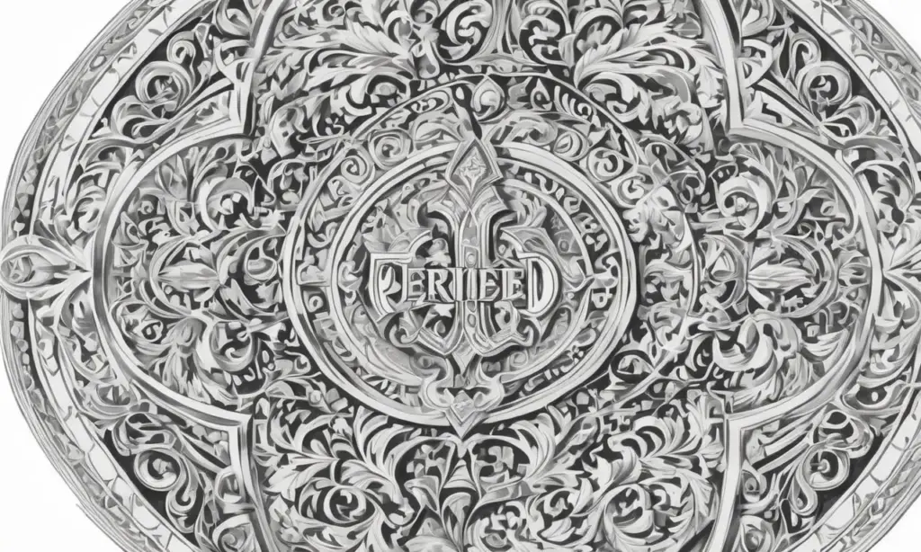 Diseño ornamentado con el apellido Pérez y símbolos heráldicos en un fondo de pergamino