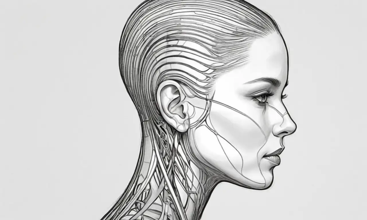 Detalle armónico y equilibrado del cuello y la cabeza que evoca calma y salud