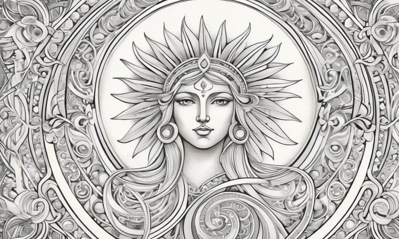 Diseño artístico de Virgo con líneas intrincadas, texturas suaves y tonos terrosos que transmiten energía y calma