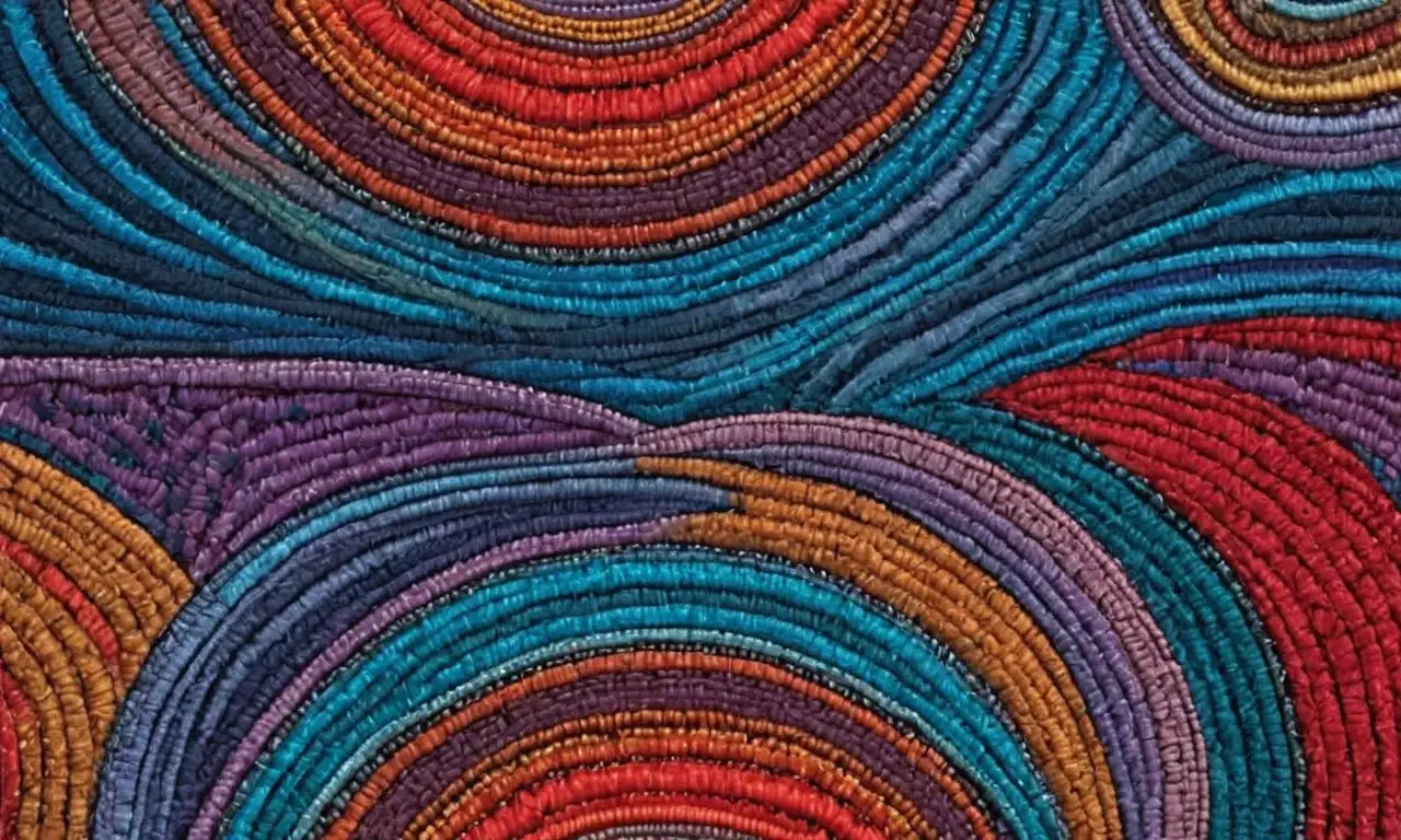 Una composición armónica de texturas, colores y patrones resalta el movimiento y la profundidad