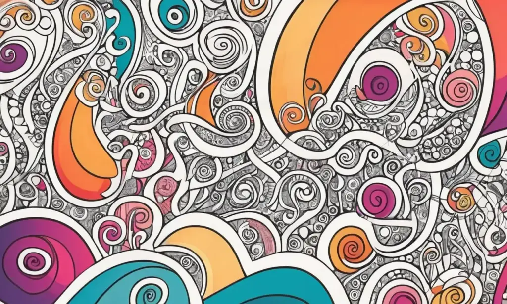 Una obra vibrante y dinámica con colores audaces y formas variadas