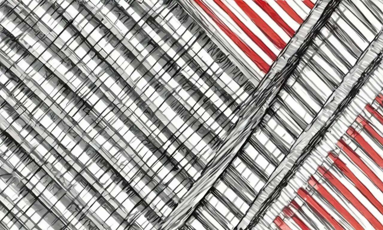 Líneas diagonales y texturas contrastantes crean una composición dinámica y entretenida