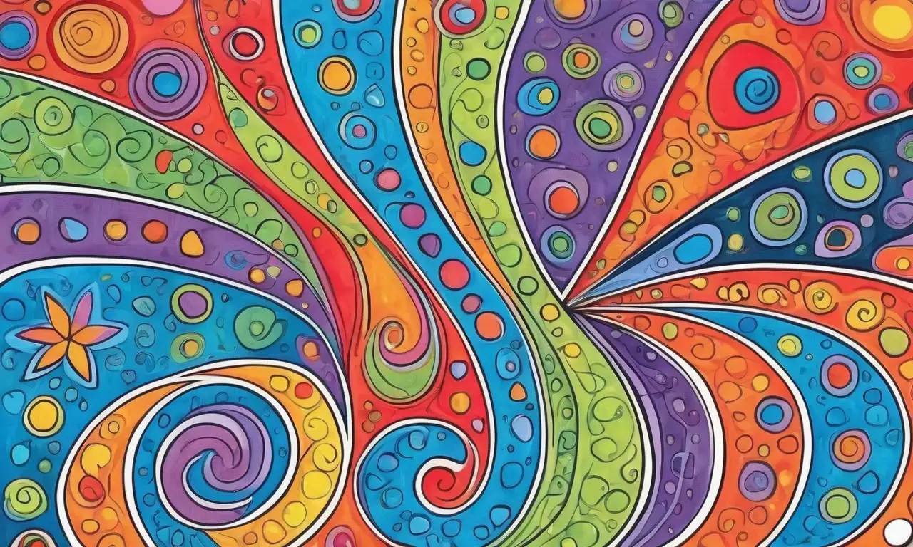 Colores vibrantes y texturas intrincadas crean una composición visual rica y emocional