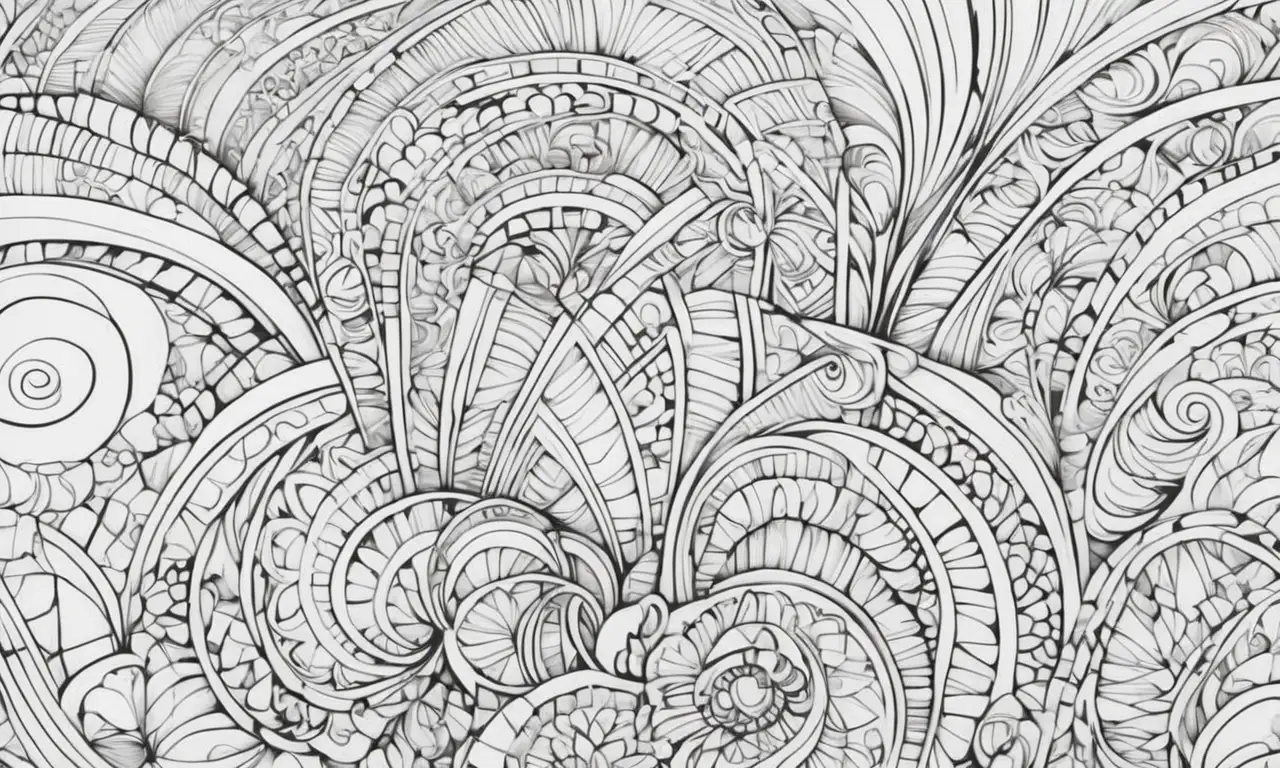 Diseño complejo con líneas intrincadas, contrastes y texturas diversas