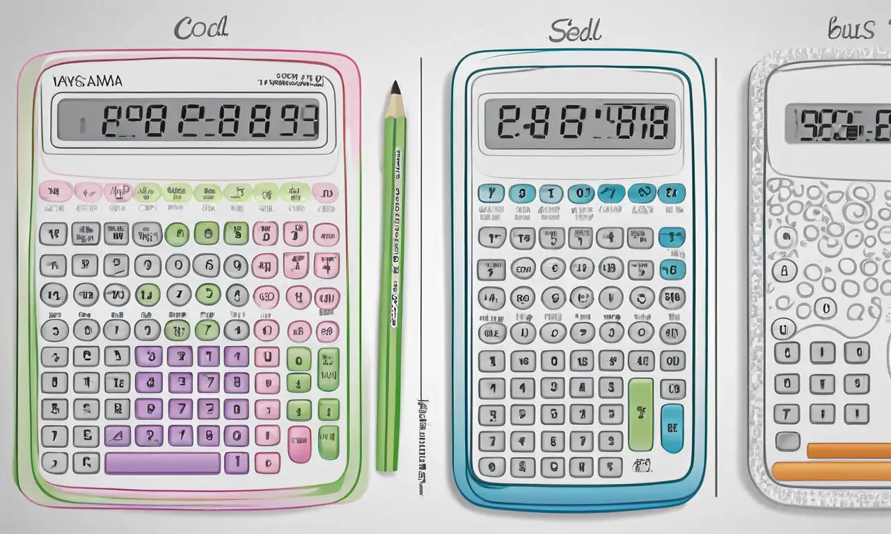 Una calculadora clara y colorida destaca en un fondo sereno que sugiere claridad y comprensión de porcentajes