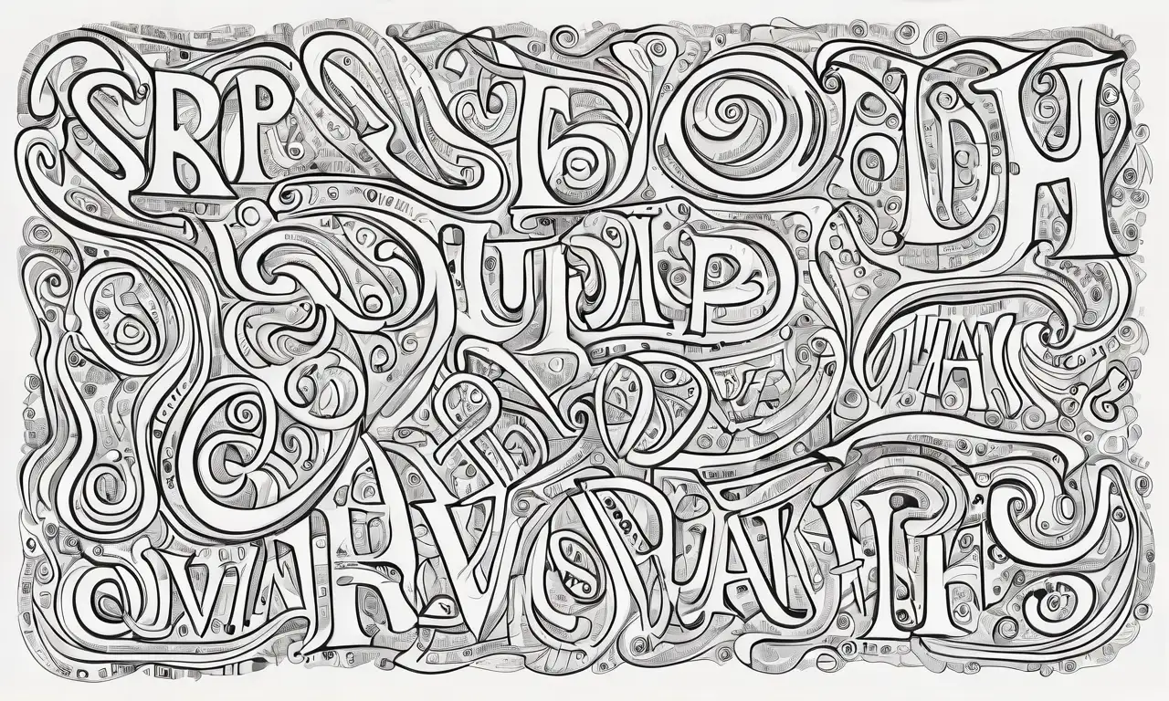 Diseño dinámico con líneas audaces y contrastes que resaltan conceptos gramaticales a través de ilustraciones y texturas