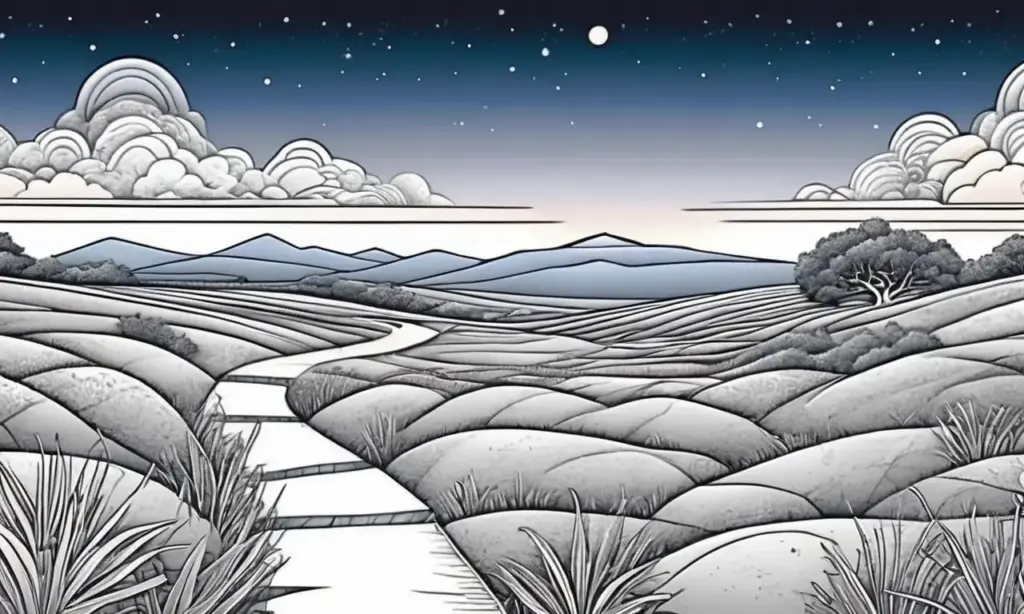 Un paisaje complejo con líneas intrincadas