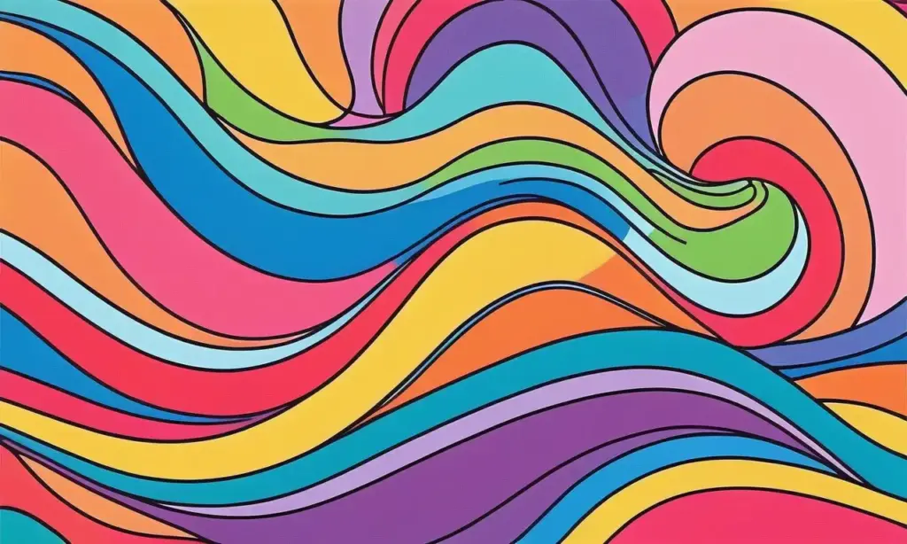 Colores vibrantes y formas dinámicas crean una composición armoniosa y llena de vida