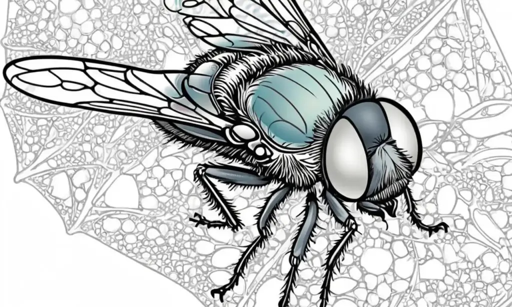 Una mosca con intrincadas líneas