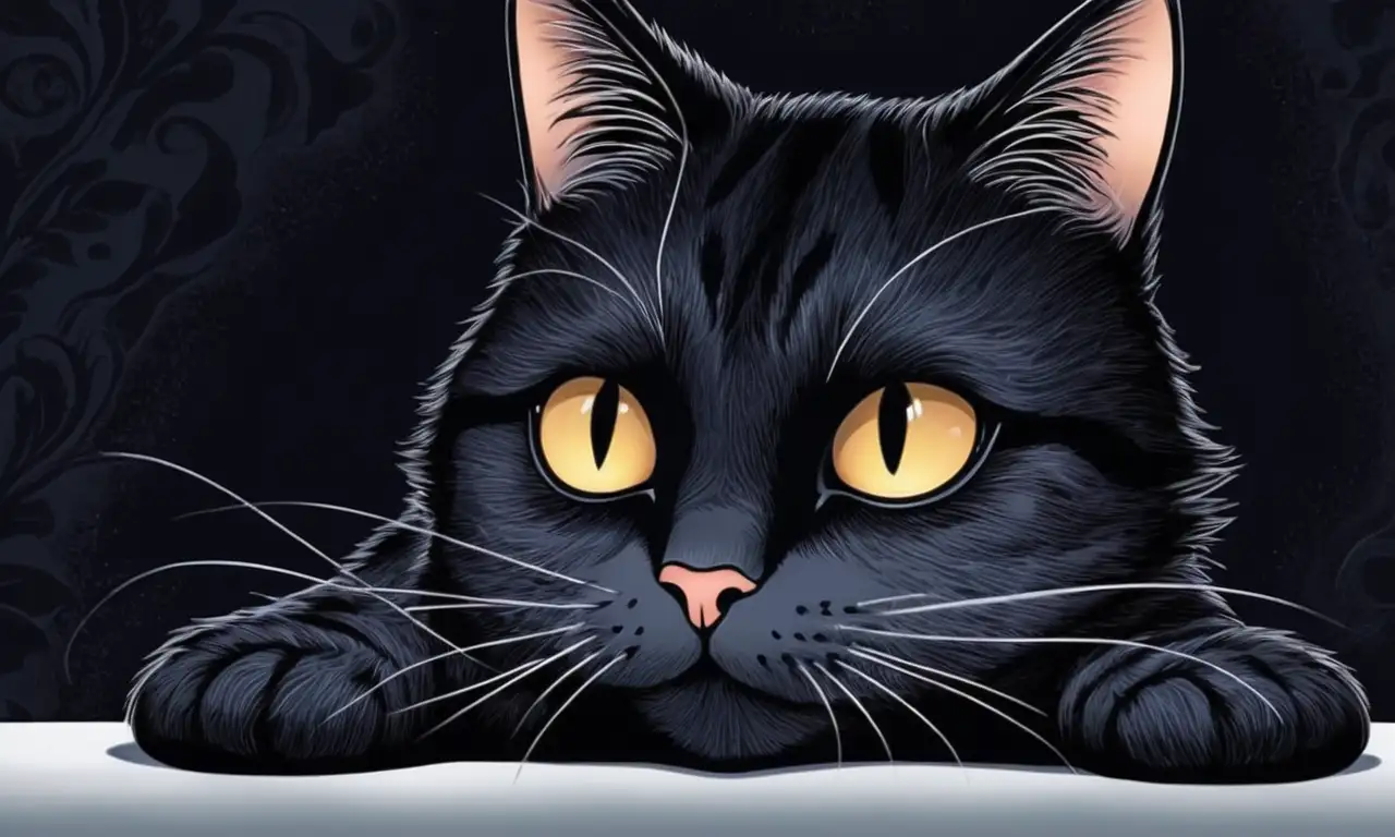 Un gato suave y melancólico en un ambiente sereno refleja tristeza y profundidad