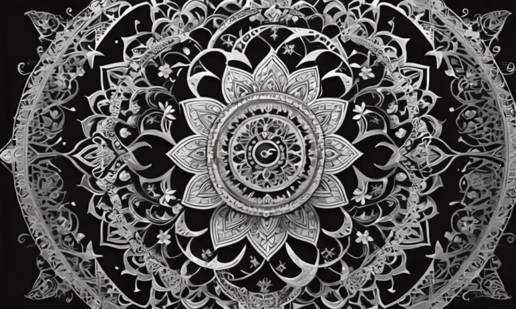 Diseño espiritual con símbolos religiosos