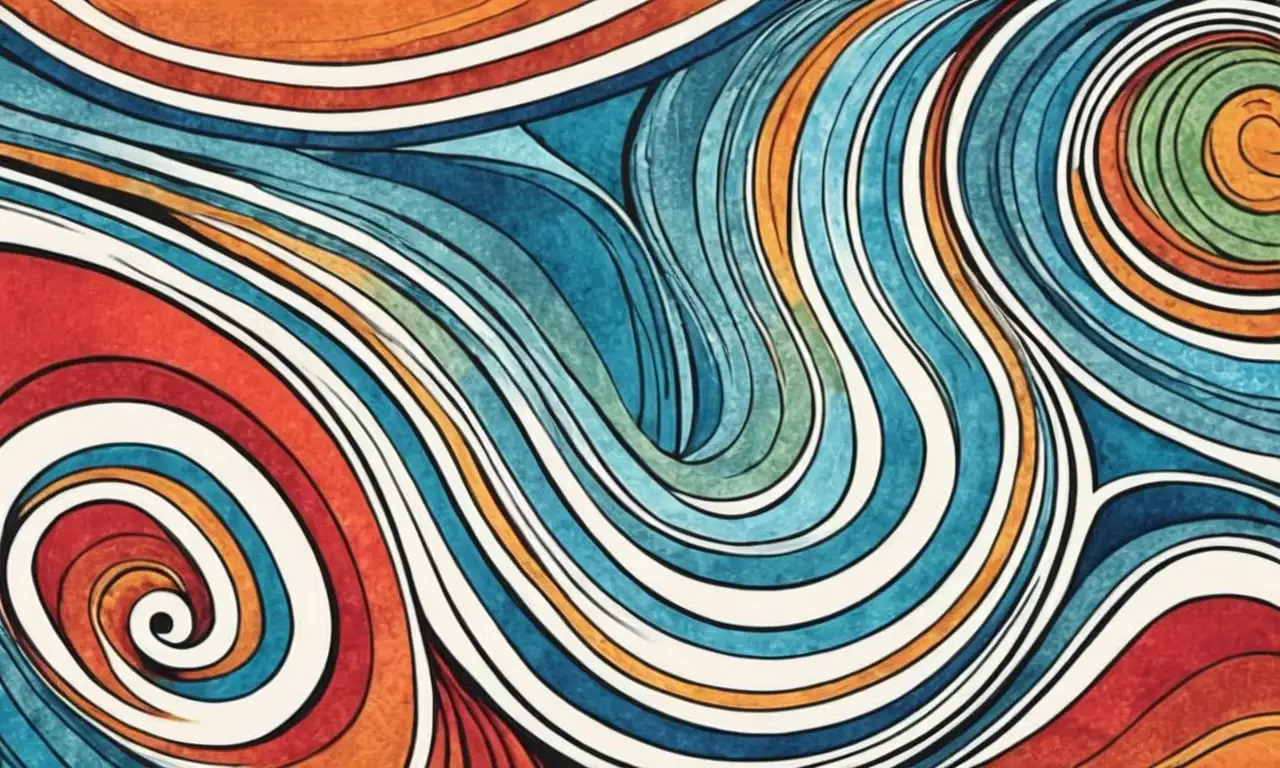 Armonía de colores, texturas y formas en una composición vibrante y dinámica