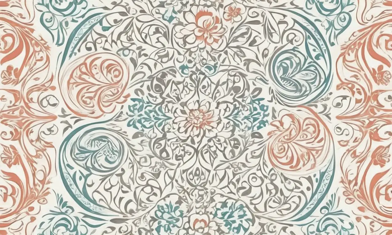 Letras delicadas y vibrantes se entrelazan en una composición armoniosa y rica en texturas