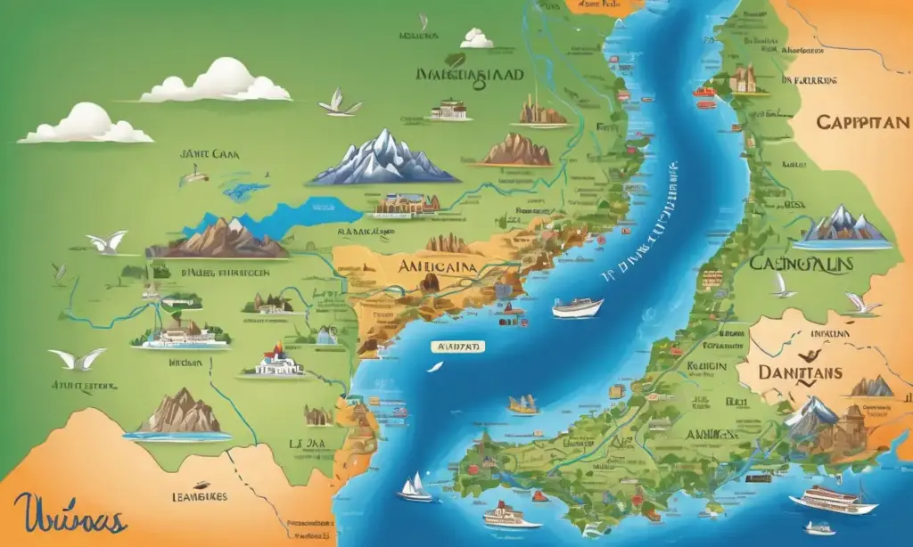 El mapa presenta colores vibrantes