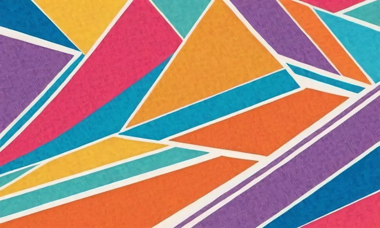 Triángulos vibrantes y coloridos con patrones intrincados y armonía geométrica