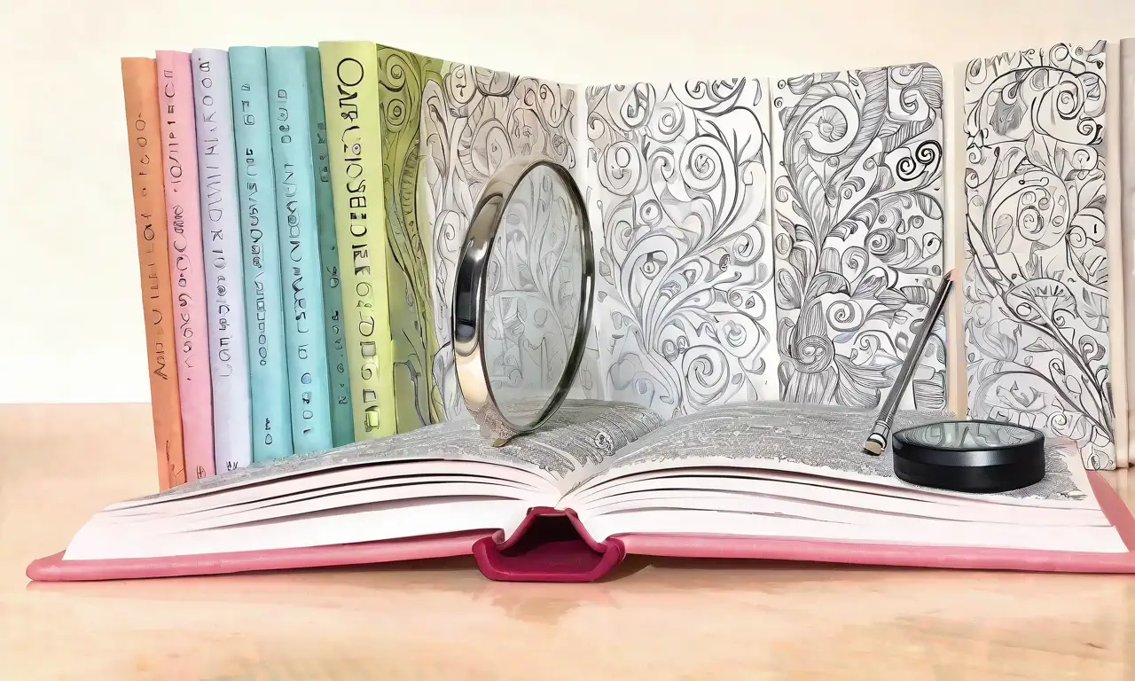 Una pila de libros coloridos con un título destacado invita a la exploración en una composición armoniosa