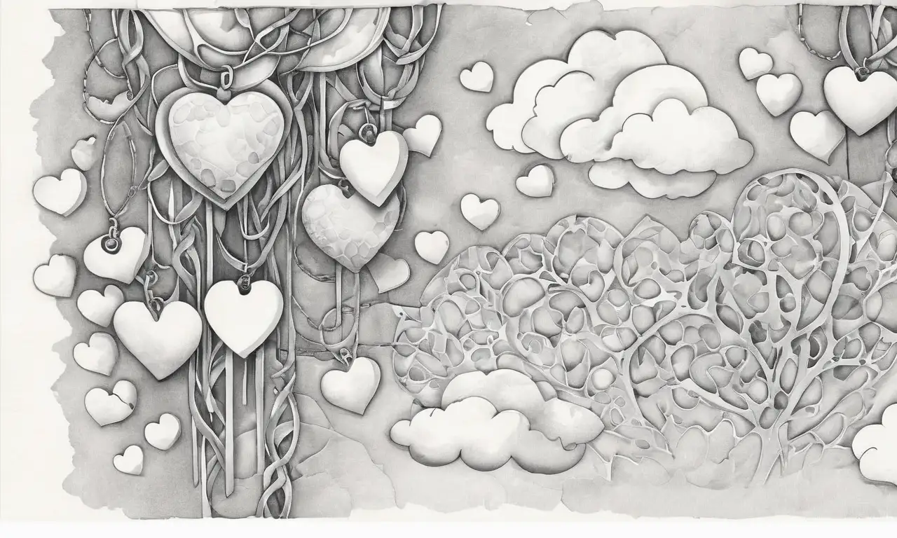 Un dibujo complejo muestra dolor, esperanza y conexión a través de sombras y luz