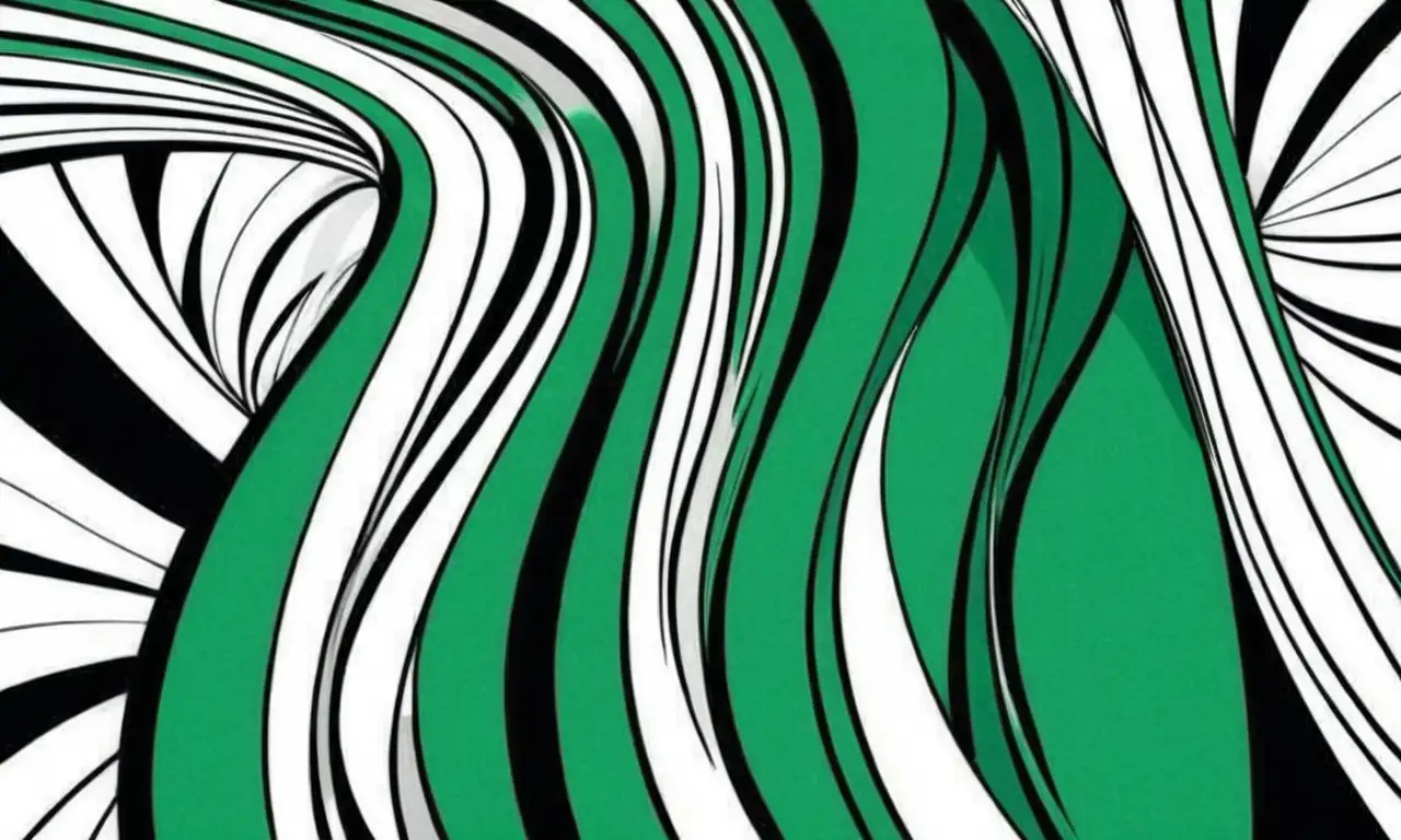 Colores entrelazados y formas definidas crean una composición dinámica y significativa