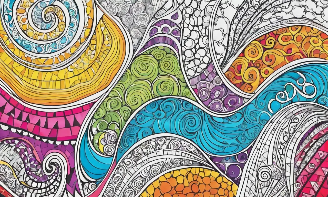 La obra combina líneas definidas, sombras suaves, colores vibrantes y una composición dinámica para transmitir emoción y complejidad