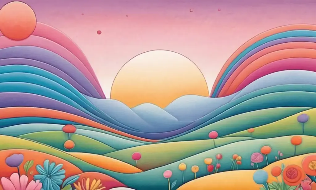 Una escena vibrante con suaves colores pastel y outlines nítidos expresa conexión y calidez