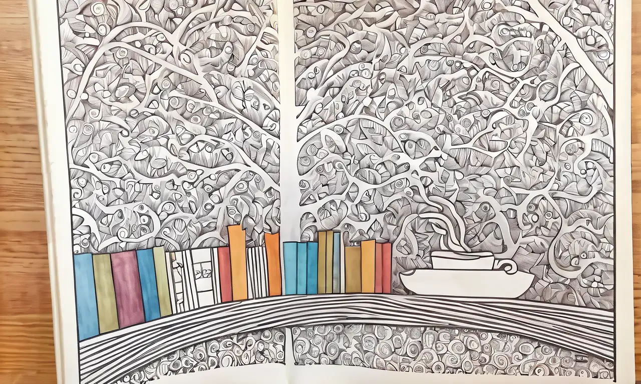 Un acogedor rincón de lectura con libros coloridos, suaves sombras y una atmósfera invitadora