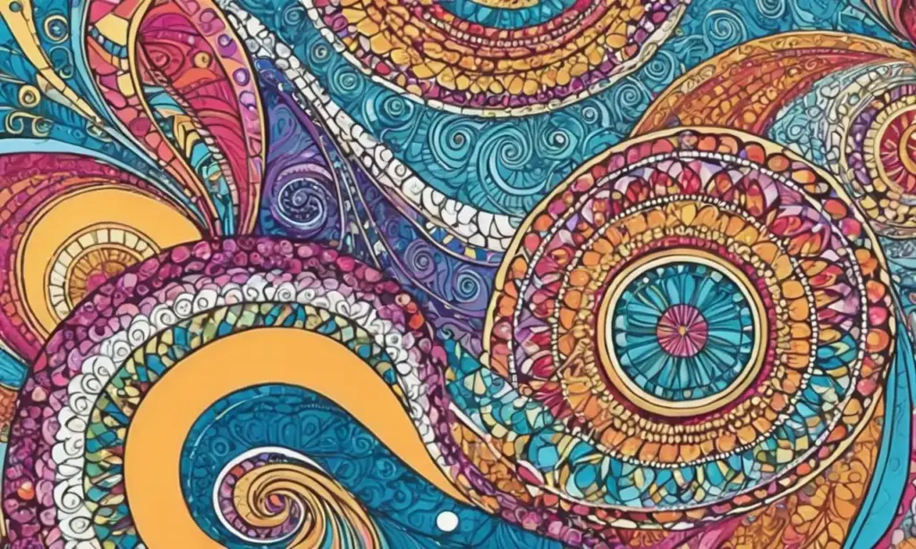 Un diseño complejo y vibrante que fusiona simetría