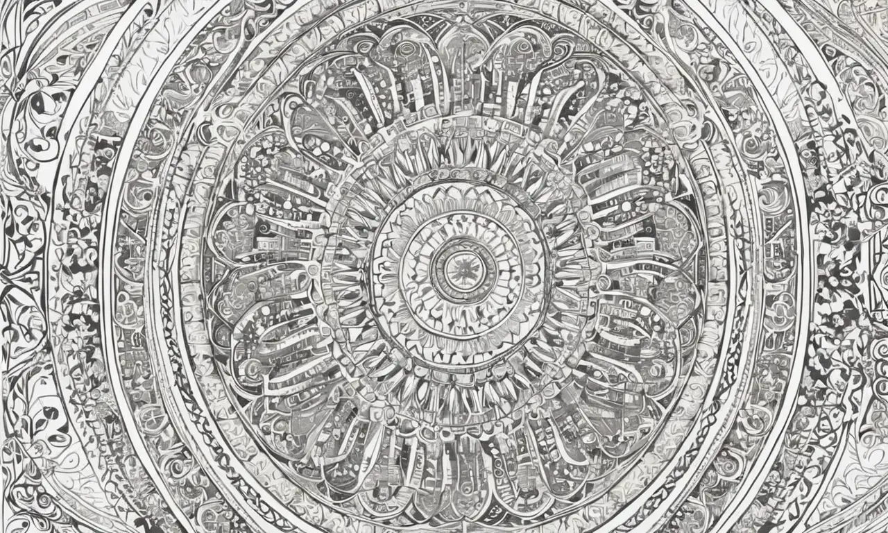 El arte caligráfico combina líneas intrincadas, sombras suaves y texturas variadas para contar una historia