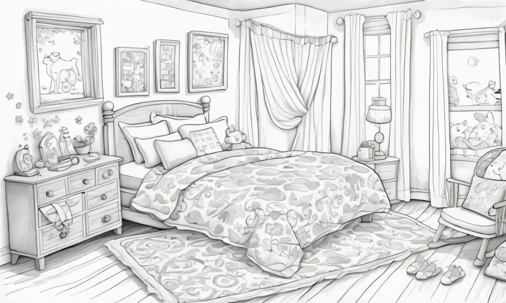 Una escena acogedora de dormitorio con suaves sombras