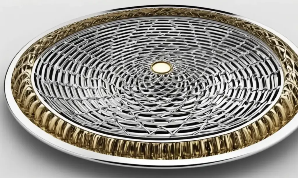 Superficie metálica brillante con gradientes de plata y oro
