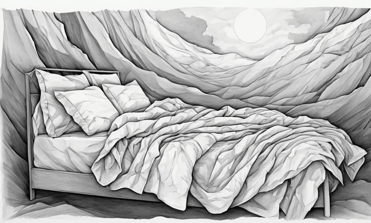 El arte combina sombras, líneas caóticas y texturas para transmitir emoción y desorientación