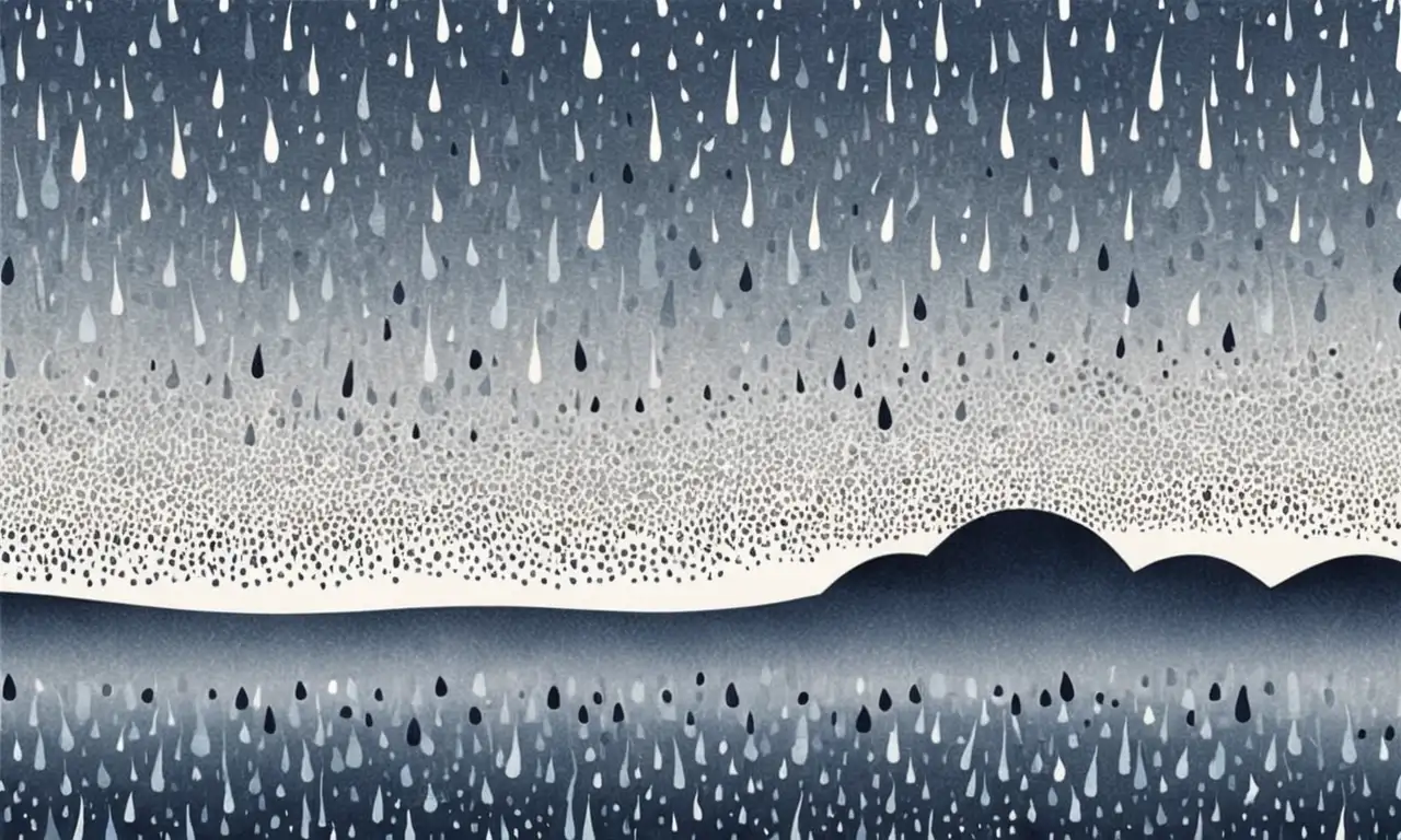Líneas suaves y texturizadas capturan la esencia de la lluvia en un equilibrio entre caos y calma