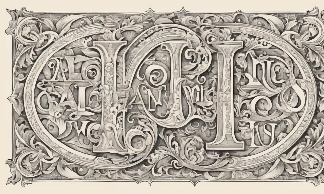 Líneas intricadas y texturas antiguas dan vida a un texto antiguo con profundidad y sabiduría