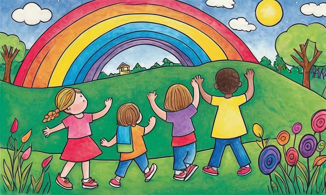 Una escena vibrante y dinámica combina colores, formas y emociones