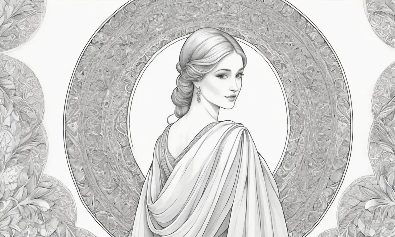 Un halo suave rodea una figura serena, con detalles que sugieren pureza, movimiento y unidad