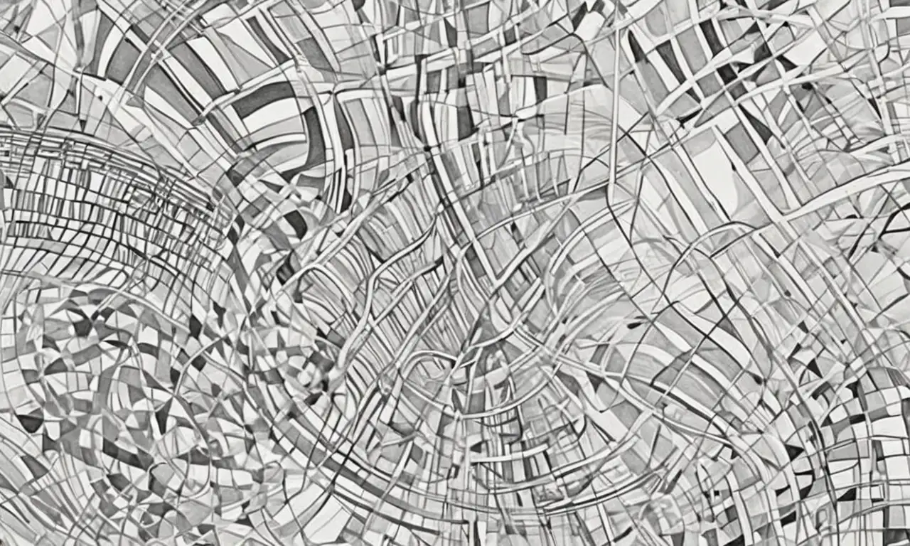 Un dibujo con líneas intrincadas, sombras suaves y una composición armónica de formas