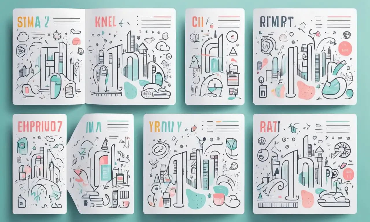 Diseño con líneas nítidas, gradientes suaves, íconos detallados, fondo texturizado y una paleta de colores pastel