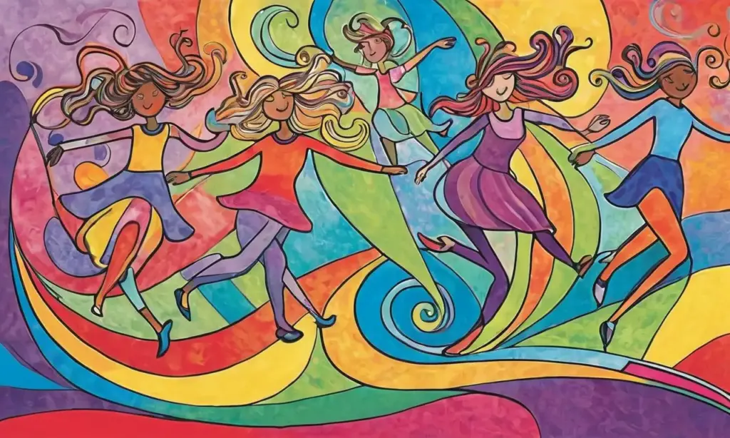 Colores vibrantes y movimientos dinámicos crean una escena llena de energía y entusiasmo