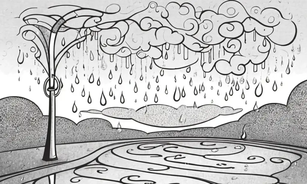 Un cielo nublado con lluvia
